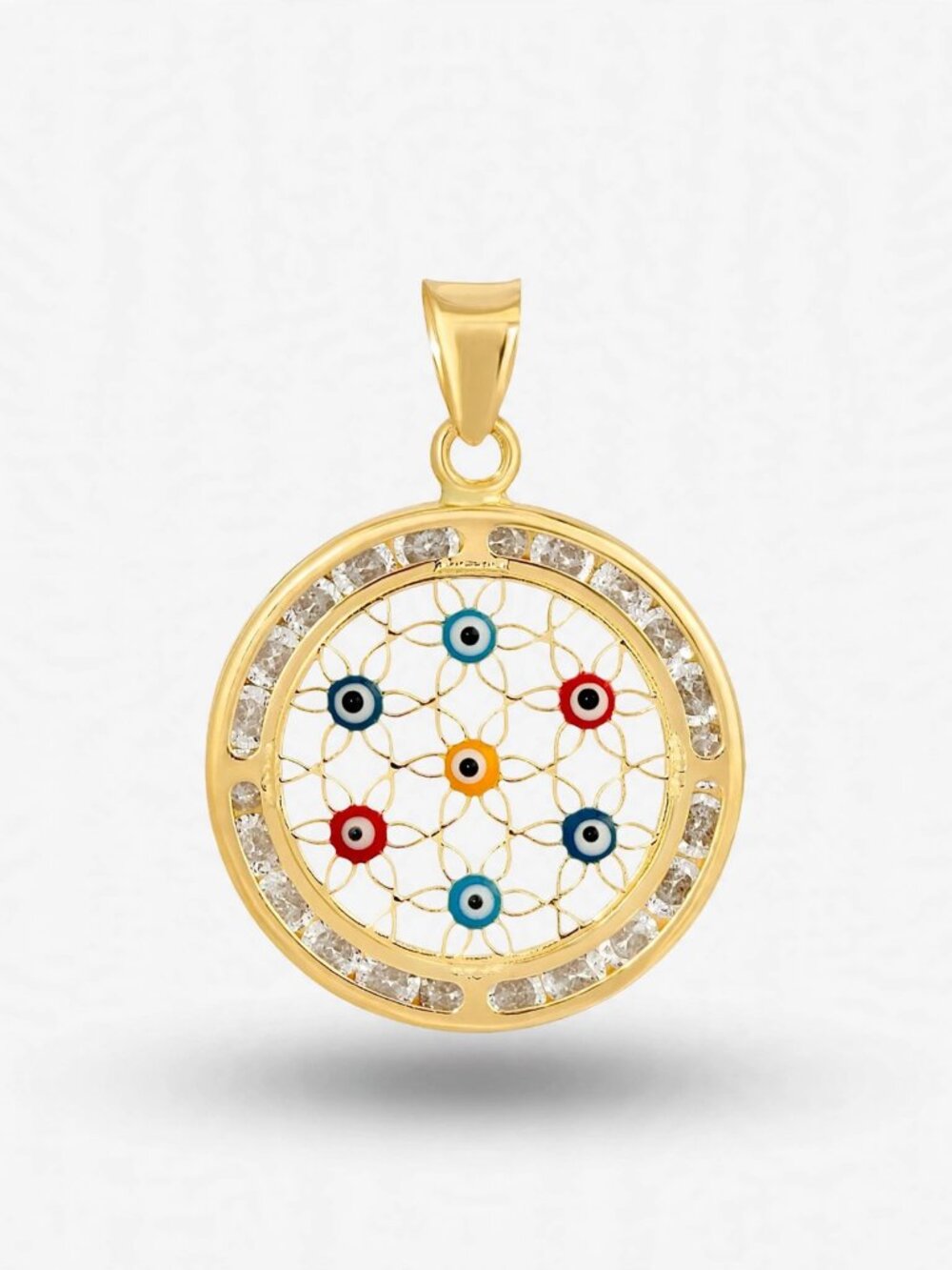 14K Gold Evil Eye Charm Pendant | Dainty Protection Jewelry By Tehrani Jewelry